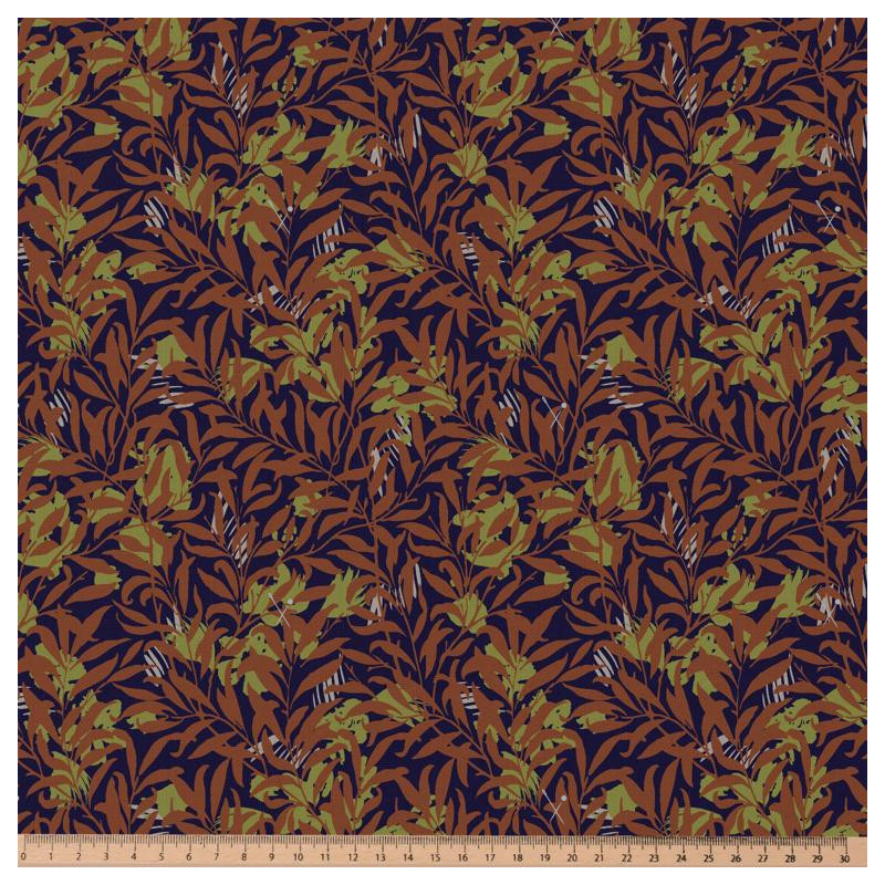 Printed Viscose SHAE Navy Blue / Toffee